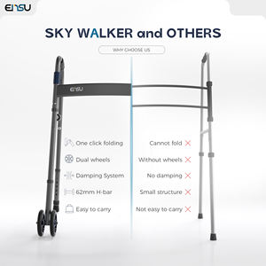 Ensu Medical Home Care Andador de aluminio Asistencia de rehabilitación Andador plegable ajustable - Product Image 6