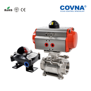 วาล์วบอล COVNA 90-Day Window HK56 DN25 1" แบบ 2 ทาง 3 ชิ้น พร้อมตัวกระตุ้นลมสำหรับไอน้ำ วัสดุ 316 SS 1000 WOG - Product Image 3