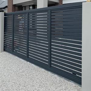 Puerta Corredera Automática Moderna de Aluminio en Cantilever, Precio de Fábrica, Puertas de Entrada Automáticas Eléctricas con Diseño de Rejilla - Product Image 2