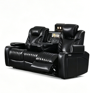 Sofá Reclinable Eléctrico de Cuero Moderno y Convertible con Reposacabezas, Precio de Fábrica, para Muebles del Hogar - Product Image 1