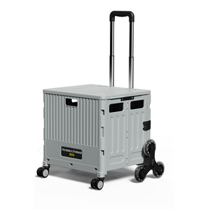 Chariot de courses pliable portable en plastique pour la maison, idéal pour les courses, la <span class=keywords><strong>livraison</strong></span>, le ramassage, la randonnée et le camping en extérieur - Product Image 5
