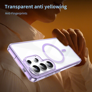 क्रिस्टल स्पष्ट पीसी जेल ऐक्रेलिक फोन केस वायरलेस चार्जर एंटी-स्क्रैच कवर S26 s25 s24 - Product Image 3