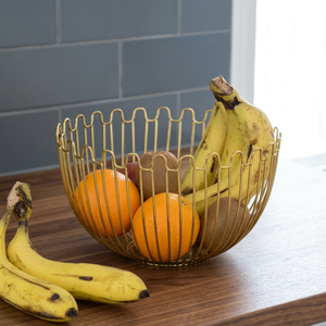 Panier à fruits rond en métal, conteneur de rangement en acier inoxydable, design minimaliste pour la cuisine, fil soudé durable - Product Image 2
