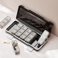 Boîte à pilules en plastique de qualité supérieure, boîte de rangement pour pilules 7 jours, boîte à 21 compartiments, organisateur de pilules hebdomadaire, design moderne et simple, portable