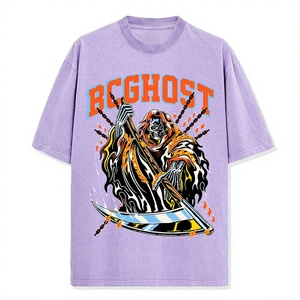 เสื้อยืดคอตตอน 100% สไตล์วินเทจแบบซักพิเศษสำหรับผู้ชาย ระบายอากาศได้ดี ทรงโอเวอร์ไซส์ สตรีทแวร์ - Product Image 5