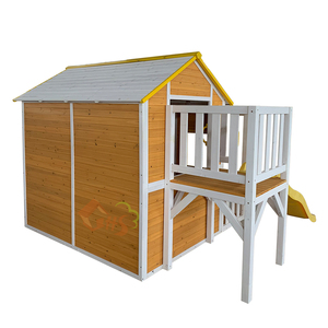 <span class=keywords><strong>Casetta</strong></span> in <span class=keywords><strong>Legno</strong></span> per <span class=keywords><strong>Bambini</strong></span> da Esterno con Veranda e Scivolo - Product Image 4