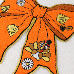 El más nuevo bordado fantasma parche personalizado alfabeto Bowknot calabaza Halloween lentejuelas Chenille parche - Product Image 2
