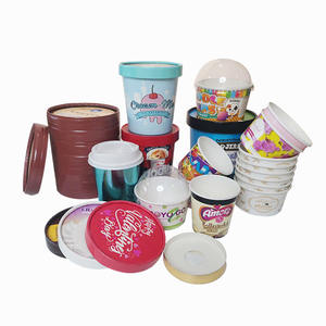 4 oz 8 oz 12oz 16oz Gobelet à crème glacée <span class=keywords><strong>en</strong></span> papier couché jetable personnalisable gobelet <span class=keywords><strong>en</strong></span> papier pour yogourt avec couvercle, couvercles et cuillère - Product Image 3