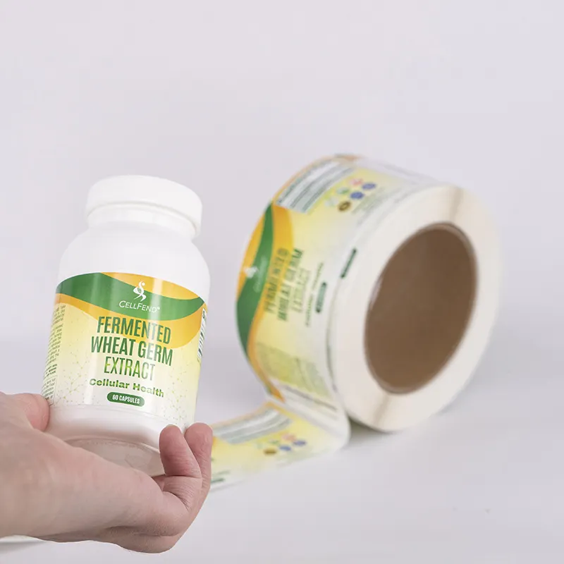 Etiqueta de suplemento herbal de impresión a prueba de agua personalizada, producto sanitario, pegatina privada para suplemento alimenticio