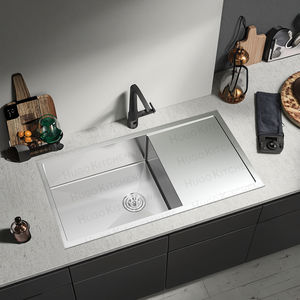 手作りの304ステンレス製キッチンシンク、大型100*44cm、プレート付き - Product Image 2