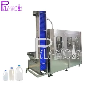 ماكينة ملء الحليب الأوتوماتيكية أحادية الكتل 3000BPH أحادية الكتل 3-في-1 للغسل والتغليف والتغطية