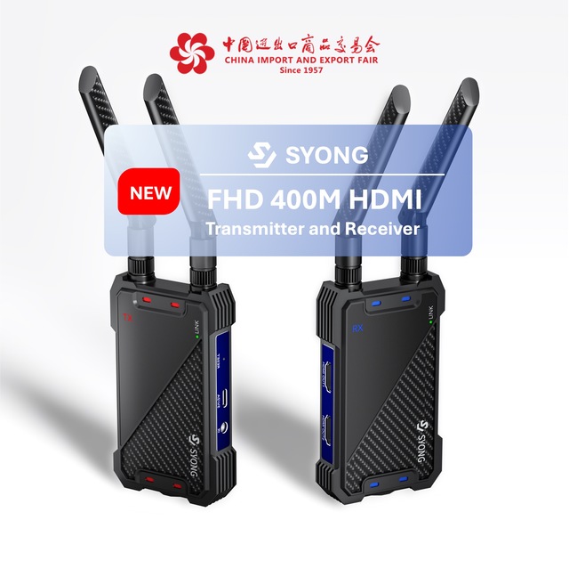 SYONG FHD 400m Wireless HDMI Transmitter and Receiver 0.06S 1 Tx to 5 Rx for Streaming Video Audio Camera Monitor Projector