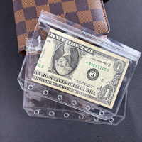 Pochettes durables en PVC transparent A5 A6 A7 Enveloppes pour espèces sans fermeture à glissière Produits de classement pour portefeuille Double poches Budget Enveloppe scellée