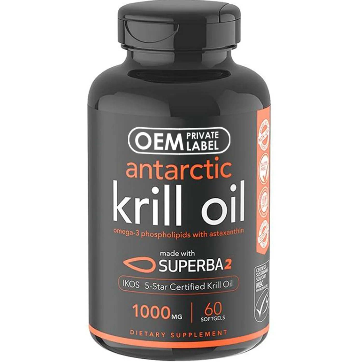 OEM Eigenmarke Antarktis-Krilöl Omega 3 Krillöl Weichgelkapseln für Männer und Frauen Astaxanthin-Unterstützung für Gehirn