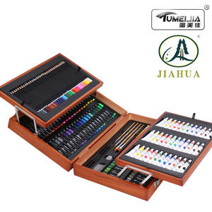 174 pièces de matériel de peinture en bois de haute qualité pour enfants, boîte en bois massif, fournitures artistiques pour débutants - Product Image 5