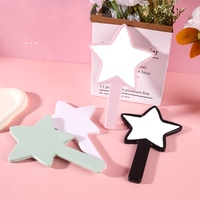 FIORTIA Miroir de poche promotionnel en gros, motif étoile pastel, avec logo personnalisé, en plastique couleur unie, portable, pour enfants
