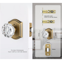 Serrure de porte en laiton antique avec verrouillage d'intimité pour chambre, salle de bain, cuisine, salle à manger - Utilisation pour armoire et tiroir