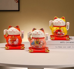 <span class=keywords><strong>Maneki</strong></span> <span class=keywords><strong>Neko</strong></span> en céramique de 11 cm, chat porte-bonheur agitant la main, solaire, pour décoration de <span class=keywords><strong>voiture</strong></span>, 4 pouces - Product Image 2