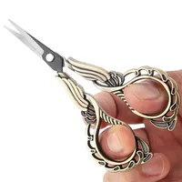 Ciseaux de style vintage à motif orchidée et fleur de prunier, ciseaux Lotus faits main avec motif main de Bouddha, ciseaux à tête brodée au point de croix