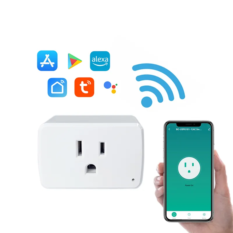 Google Home US Standard Wifi Remote Control Tuya Universal 15A Heavy Alexa Smart Plugs