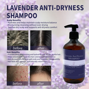 Champú Orgánico Natural de Lavanda para Cabello Graso, Reparación del Cuero Cabelludo, Cabello Dañado y con <span class=keywords><strong>Caspa</strong></span> - Product Image 3