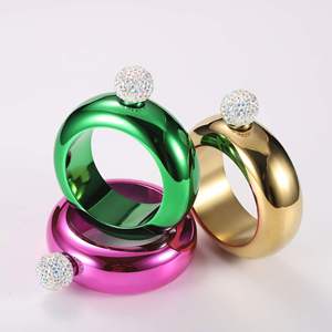Botella de Vino Oculta en Forma de Brazalete, Portátil, de Acero Inoxidable 304, de 3.5 oz, con Tapa de Cristal, para Fiestas, Viajes, Regalo, Accesorios para Mujer - Product Image 3