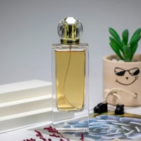 Flacon de parfum en verre épais personnalisé pour cosmétiques de soin personnel, 80 ml, rectangulaire, avec bouchon à vis