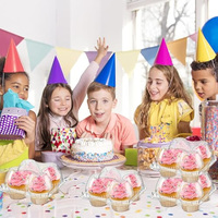 Boîte d'emballage individuelle à clapet jetable personnalisée en plastique PET transparent 4 supports pour conteneurs à cupcakes
