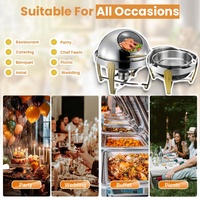 Plat de service de luxe en acier inoxydable doré unique pour buffets, réchaud alimentaire pour mariages et événements spéciaux