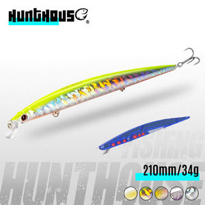 Leurre de pêche artificiel Hunthouse Floating <span class=keywords><strong>Minnow</strong></span>, 8 couleurs, 210 mm, 34 g, pour la pêche à la traîne en eau salée, longue portée, yeux 3D, leurre dur - Product Image 1