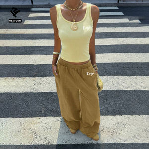 Pantalones Deportivos Personalizados F5786 para <span class=keywords><strong>Mujer</strong></span>, Pantalones de Chándal, Ropa Femenina, Pantalones Anchos, Pantalones Holgados con Cordón, Pantalones para <span class=keywords><strong>Mujer</strong></span> - Product Image 2