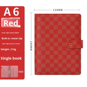 Haut de gamme WD A5/A6 organisateur/planificateur grille d'affaires multifonctionnelle livre à feuilles mobiles couverture en cuir à carreaux cadeau d'affaires couverture rigide - Product Image 3