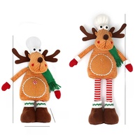 Nouvelle Poupée Rétractable Renne de Noël, Décoration d'Intérieur en Tissu, Style Adorable, Réutilisable et Durable