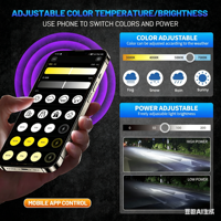 Kit de conversion de phares avant de voiture K-FOX H8 H11 contrôlé par application AI80, ampoule LED, puce LED, super lumineux, 160W, 40000 lumens, 6000K
