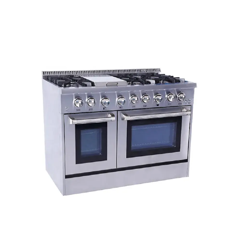 30 36 48-Zoll-Gaskoch felder 4-Flammen-Gasherd mit Backofen Dual Full Range Electric Built In Oven