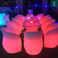 Ensemble table et chaises LED lumineuses pour extérieur, mobilier LED pour boîte de nuit, jardin, événements et fêtes