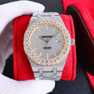 Reloj de pulsera de diamante de acero inoxidable 904l de lujo de alta calidad, caja de zafiro, moissanita helada, mecánico automático para hombres - Product Image 4