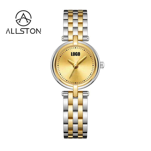 Custom Dial Watch for Women Gold Stainless Steel Girl Retro Round Watch Fashion Pointer Display