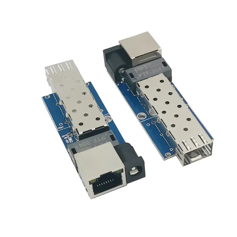 Mini Fiber optik anahtar modülü 1-Pair Gigabit hızlı Ethernet anahtarı Fiber optik medya alıcı-verici tek mod