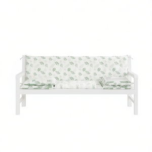 Juego de 2 cojines para banco de exterior con diseño de plantas verdes, resistentes al agua, extraíbles, lavables, para todas las estaciones, rectangulares, de poliéster - Product Image 1