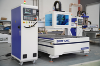Routeur CNC 4 axes 1500x3000mm avec broche horizontale 9KW, broche ATC + système de contrôle Syntec 60W, table à vide pour le travail du bois