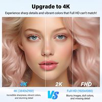 Moniteur portable 23,8 pouces 4K UHD 3840x2160 IPS 60Hz HDR 100 SRGB Écran mat pour ordinateur de bureau, ordinateur portable, jeux