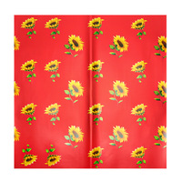 Papier d'emballage floral de luxe imperméable à l'eau, motif tournesol imprimé, feuilles de bouquet floral en papier PE, matériel d'emballage cadeau et artisanal