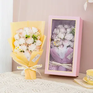 Bouquet <span class=keywords><strong>de</strong></span> roses en savon personnalisé pour mariage, cadeau <span class=keywords><strong>de</strong></span> la Saint-Valentin, Noël, anniversaire, fête des Mères, coloré - Product Image 6