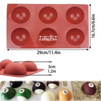 Moule en Silicone Semi-Circulaire à 6 Cavités pour Bonbons, Desserts et Gâteaux, Qualité Alimentaire, Outil de Cuisson de Cuisine, Moule à Chocolat Rectangulaire