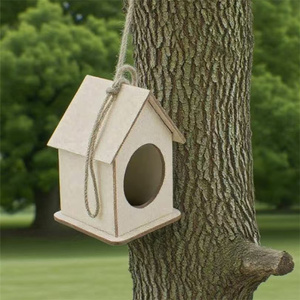 Eco-vriendelijke doe-het-zelf schilderij van multiplex met dierenmotief, handgemaakte houten vogelhuisje, gegraveerd en gesneden wanddecoratie voor thuis. - Product Image 1