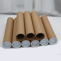 Weiß braun Kraft papier Verpackung Malerei Poster Karton Zylinder Versand karton Röhren Verpackung mit Kappen