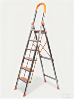 Échelle domestique pliable certifiée EN131, cadre en acier inoxydable, marches en aluminium antidérapantes, rangement compact, utilisation comme escalier