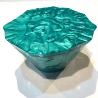 Table à thé époxy ronde en option, couleur unique, table à café en résine pure
