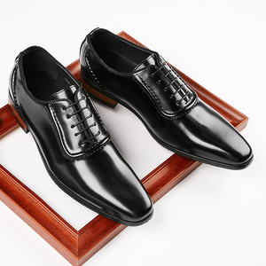 S0535Y nouveau bout pointu été en cuir robe d'affaires hommes chaussures en cuir Style britannique mariage à lacets Derby - Product Image 1